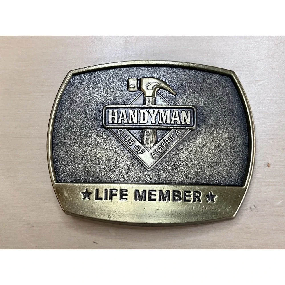 1996 Handyman Club of America Life Member Belt Buckle Hammer Vintage